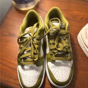 Olive and White dunk low